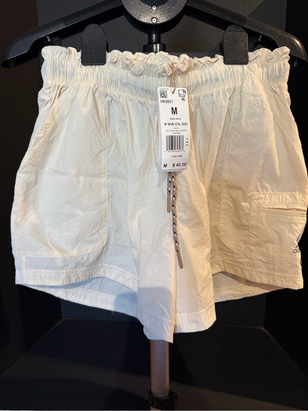 Women’s Adidas Elastic-Waist Cream Shorts medium
